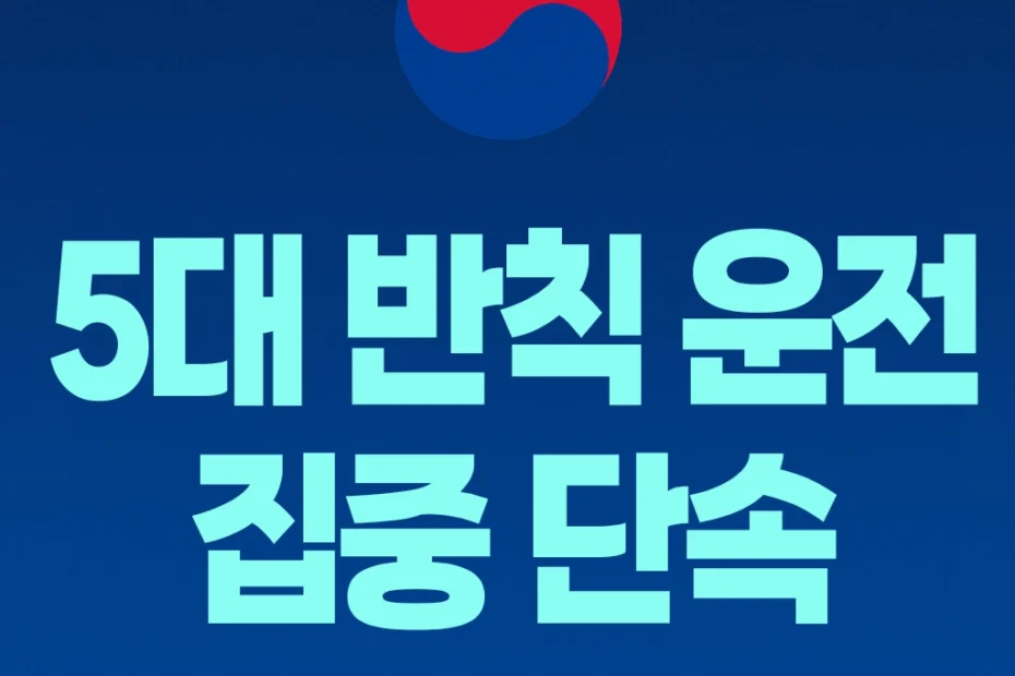 5대 반칙 운전 집중 단속